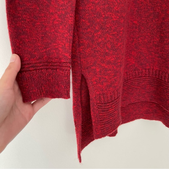 Boat-Neck Tunic Legging sweater in marled red for winter holidays - Picture 4 of 9